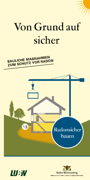 Titelblatt des Flyers „Radonsicher bauen“