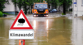 Warnschild: Klimawandel